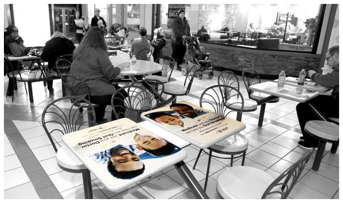 tabletops mall advertising