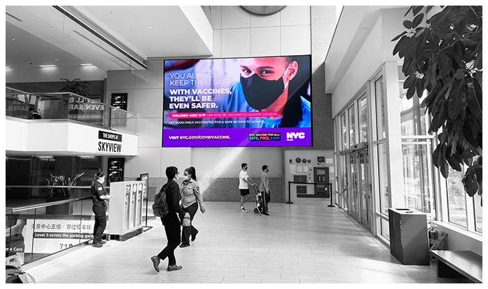 backlit ad panel mall advertising