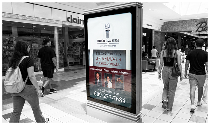 backlit ad panel mall advertising