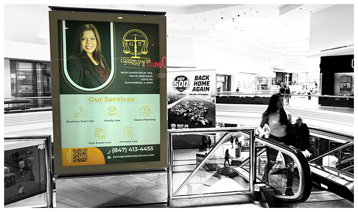backlit ad panel mall advertising