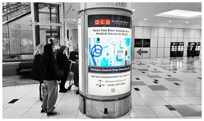 backlit mall advertising