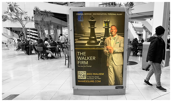 backlit ad panel mall advertising